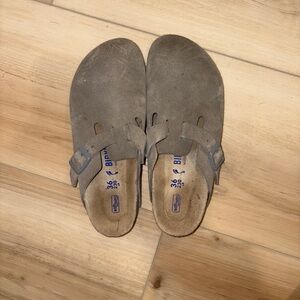 Birkenstock suede leather clogs stone size EU 36
